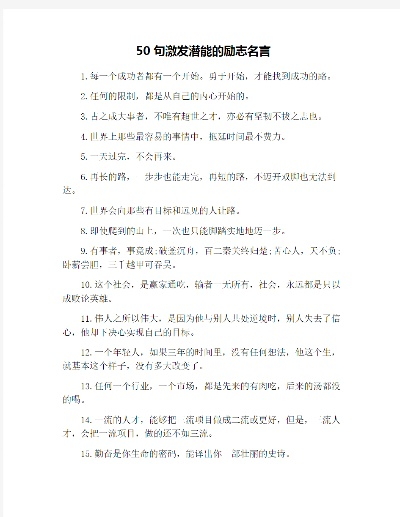 亲亲经典励志语录，激发无限潜力的名言箴言