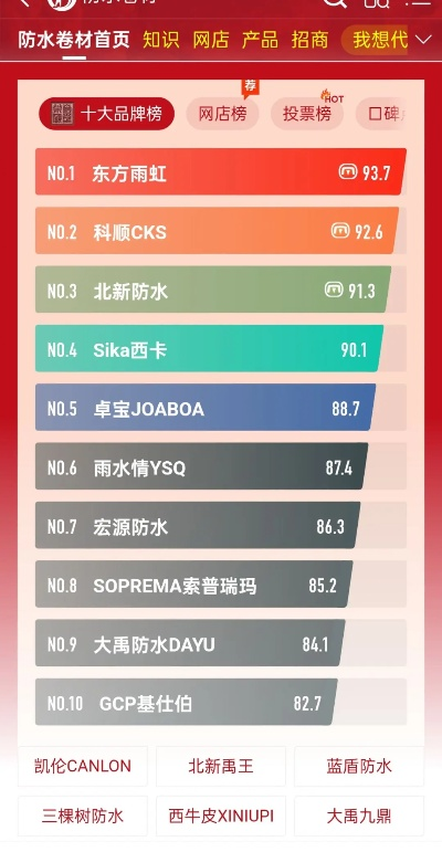 揭秘防水行业领军者，十大公司排名深度解析