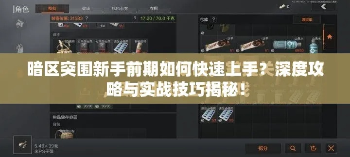 暗区新手突破指南，最新攻略助你成为精英玩家第一步