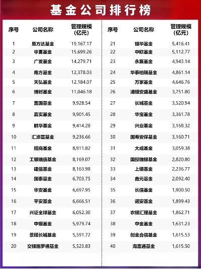 公共基金公司排名揭秘，投资实力与信誉解读榜单！